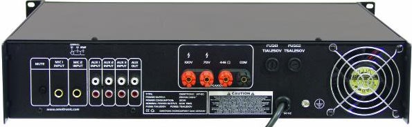 Omnitronic | MP-60 - 100V mixerförstärkare med 6 kanaler