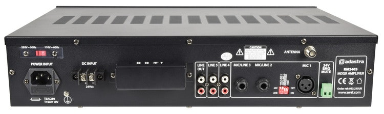 Adastra | RM240S - 100V mixerförstärkare med 5 kanaler in + 4 zoner ut