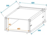 Rackcase - 4HE / Trä Effekt/Grund (24 cm)