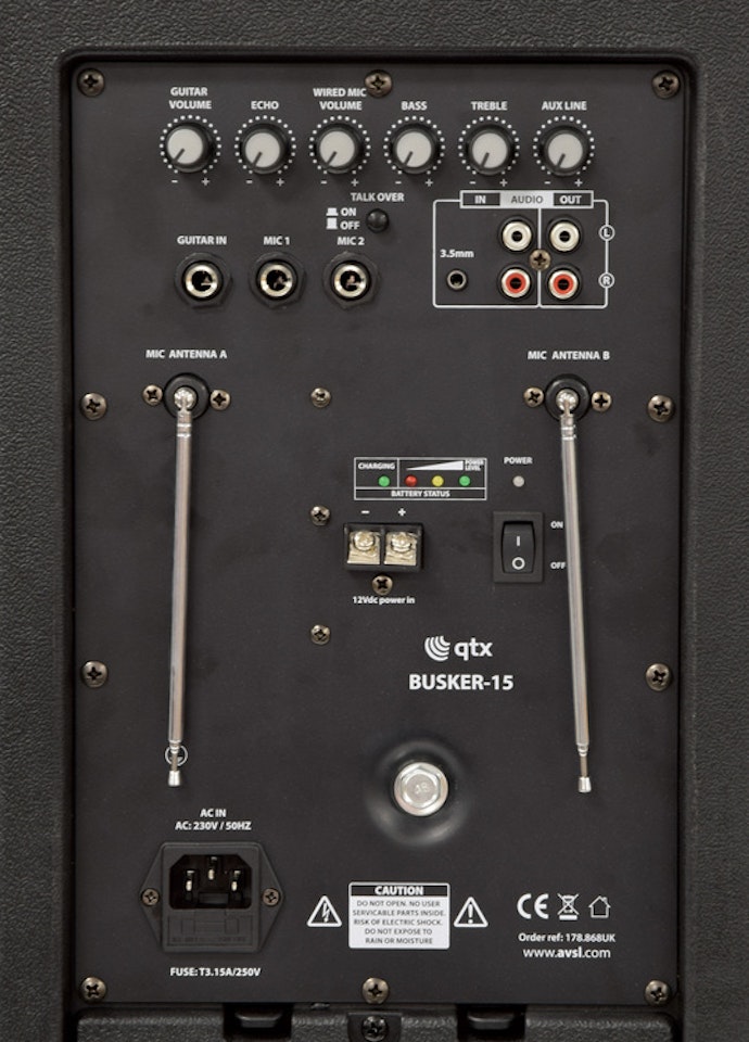 QTX | QK12PA - Portabelt PA med Blåtand och trådlösa mikrofoner!