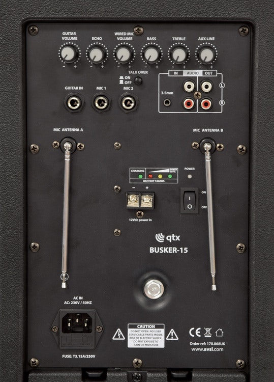 QTX | QK15PA - Portabelt PA med Blåtand och trådlösa mikrofoner!
