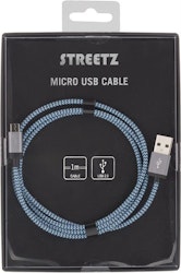 STREETZ USB-synk-/laddarkabel USB A  - USB Micro B