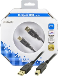 Deltaco USB 2.0 kabel Typ A ha - Typ B ha