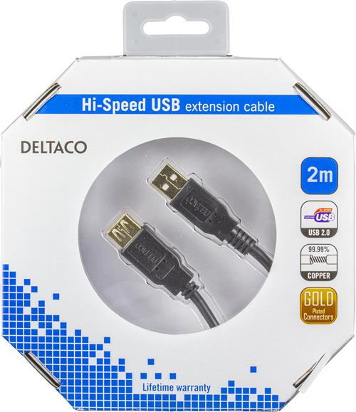 Deltaco USB 2.0 kabel Typ A ha - Typ A ho