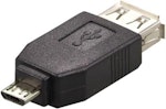 Deltaco USB-adapter Typ A ho - Typ Micro B ha, svart