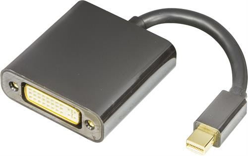 Deltaco Mini DisplayPort till DVI-D Single Link adapter, Full HD