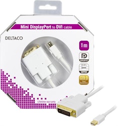 Deltaco Mini DisplayPort till DVI-I Dual Link adapter