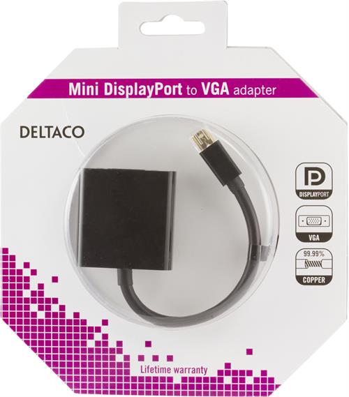 Deltaco Mini DisplayPort till VGA-adapter