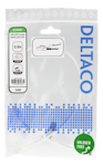Deltaco U/UTP Cat6A patchkabel, 0,5m, 500MHz Vit