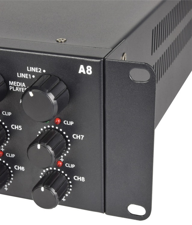 Adastra | A8 - 4-Zons Stereo PA-Förstärkare + BT (1600W RMS)