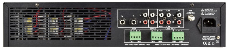 Adastra | A6 - 3-Zons Stereo PA-Förstärkare + BT (1200W RMS)