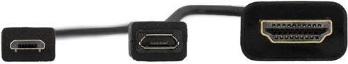 DELTACO Slimport till HDMI-kabel, USB Micro B ha - HDMI 19-pin ha, 1m, svart