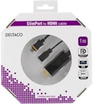 DELTACO Slimport till HDMI-kabel, USB Micro B ha - HDMI 19-pin ha, 1m, svart