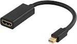 DELTACO Mini DisplayPort till HDMI-adapter med ljud, 20-pin ha - 19-pin ho, guldpläterad, 4K, 0,2m, svart