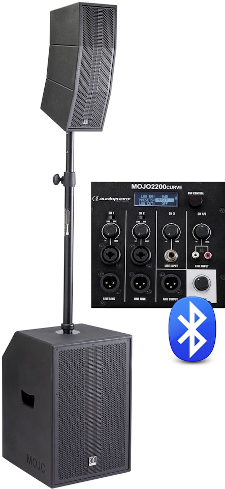 AUDIOPHONY | MOJO2200curve - Portabel PA-Anläggning med Bluetooth!