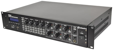 Adastra | RM406 6-Zone - 100V mixerförstärkare med 4 kanaler + USB/SD/FM och Bluetooth spelare - 6 zoner ut