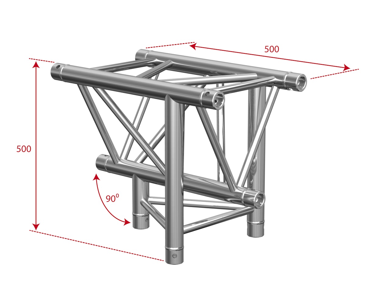 BRITEQ | BT-TRUSS Trio 29 - A018 / 3-vägs hörn - T-Kors - Vertikalt