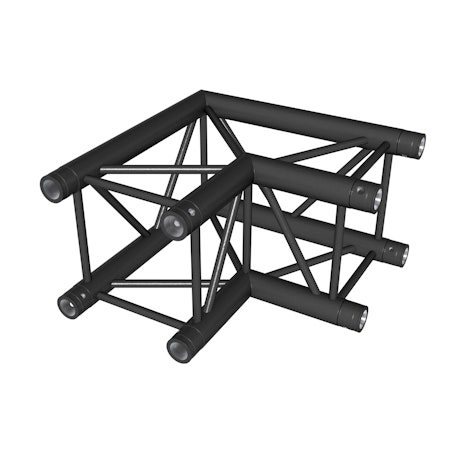 BRITEQ | BT-TRUSS BL-Quat 29 / AGQUA-02 - 2-vägs hörn - Horizontellt (Svart)