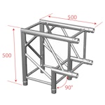 BRITEQ | BT-TRUSS BL-Quat 29 / AGQUA-02 - 2-vägs hörn - Horizontellt (Svart)