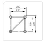 BRITEQ | BT-TRUSS BL-Quat 29300 / Rak - Svart (3m)