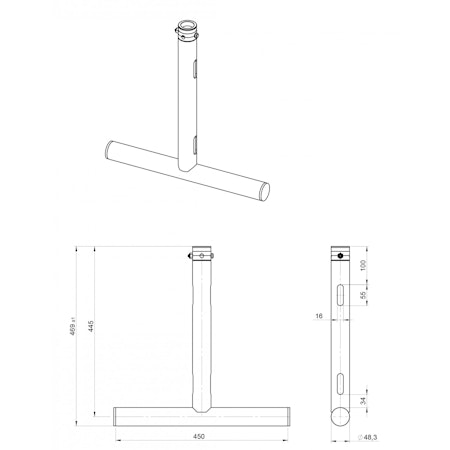 BRITEQ | BT-RIG T-Drop arm - BLK (450x445)