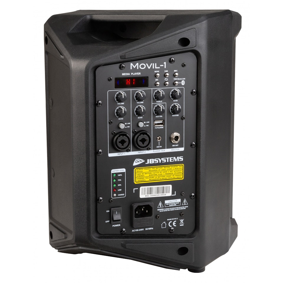 JB System | MOVIL-1 - Batteridriven portabel högtalare med Blåtand