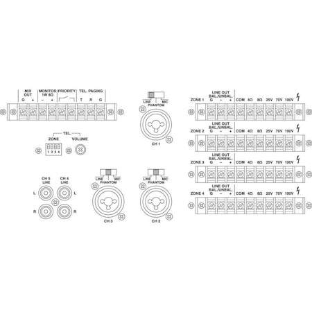 MONACOR | PA-12040 (4x120W, Matrix, 2HE)