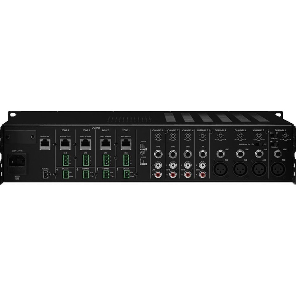 MONACOR | PA-M412 (4x120W, 4-Zoner, Klass D, 2HE)