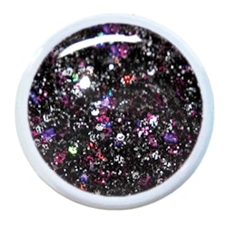 Black Rainbow Glitter Gel 5ml – Djup svart gellack med regnbågsskimmer