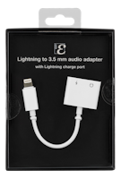 Epzi Lightning till 3,5 mm ljud-adapter, stödjer laddning och ljud, aluminium skal, vit