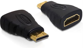 DeLOCK HDMI-adapter, HDMI Standard, mini HDMI 19-pin ha till HDMI 19-pin ho, svart