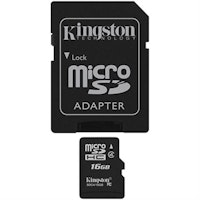 Kingston minneskort, microSDHC, 16GB, micro Secure Digital