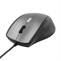 DELTACO optisk mus, 800-2400 DPI, 125 Hz, 4 knappar med scroll, USB, svart/ljusgrå, ergonomisk form