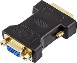 DELTACO DVI adapter analog DVI - analog VGA, ha - ho, svart