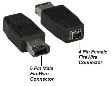 IEEE-1394 6-Pin Male to IEEE-1394 4-Pin Female