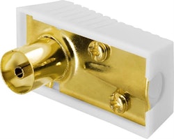 DELTACO antennkontakt, 9,5mm hona, vinklad, skruvmontering, guldpläterade kontakter