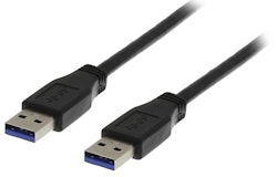 DELTACO USB 3.0 kabel, Typ A hane - Typ A hane, 3m, svart