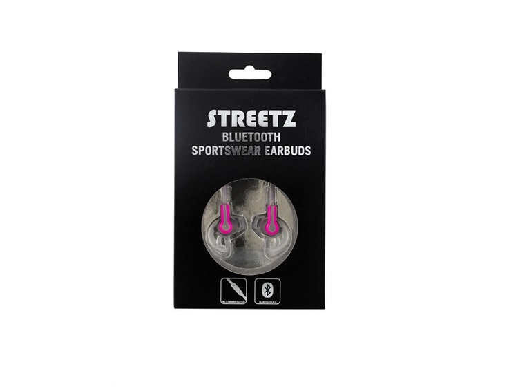STREETZ Bluetooth-sporthörlurar med mikrofon, Bluetooth  grå/rosa