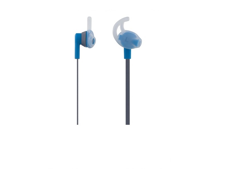 STREETZ Bluetooth stay-in-ear headset med mikrofon, Bluetooth 4.1  grå/blå