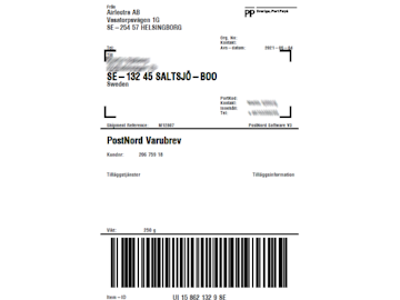 PostNord fraktsedlar
