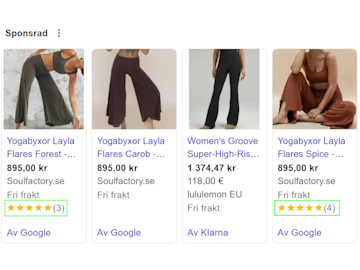 Omdömen i Google Shopping