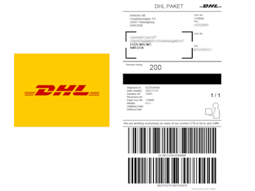 DHL fraktsedlar