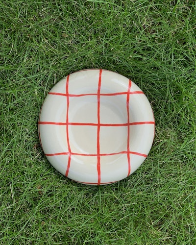 SMALL BUDDY BOWL - RED GRID