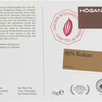 80% Kakao Höganäs Chocolate Kakor 70g