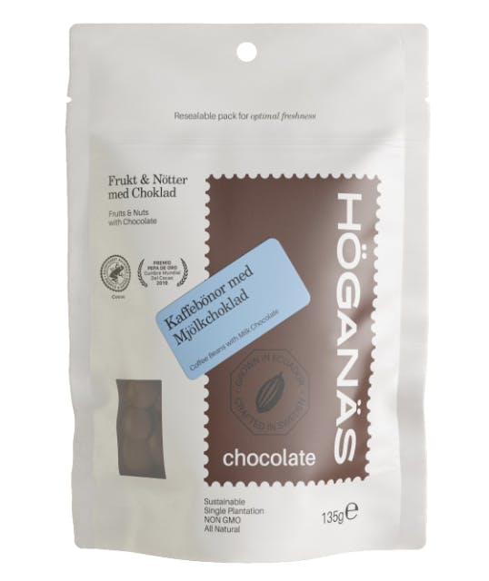 Roasted Coffee Beans + 36% Milk Chocolate 135g