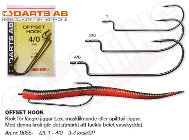 Krokar Offset Hook Storlek 4/0 Antal: 3st