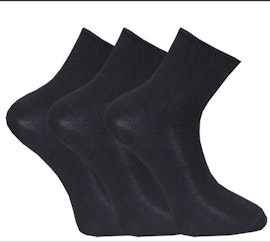 Bambu  Fin slätsocka 3-pack Svart 36/40