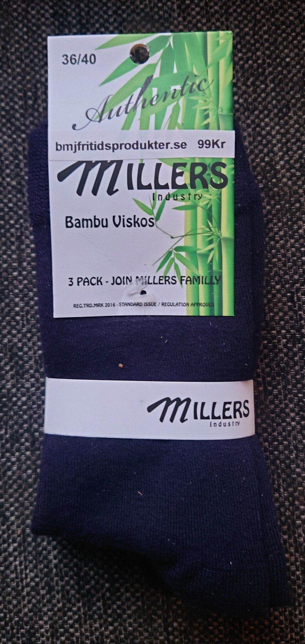 Bambu strumpor 3-pack Marinblå 41/45