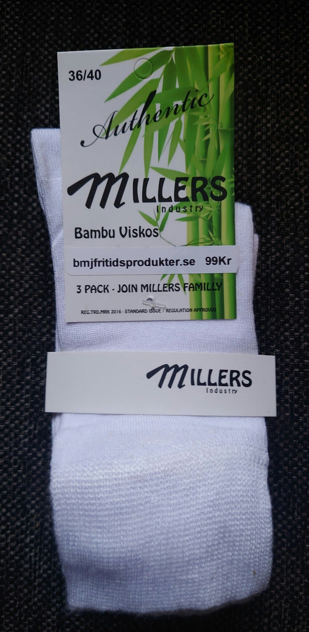 Bambu strumpor 3-pack Vit 36/40