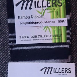 Bambu strumpor 3-pack Svart/Grå 36/40